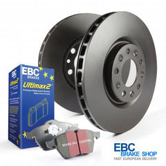 Abarth 500 2011- EBC Ultimax Front Pad and Replacement Disc Kit-Disc and Pad Kit-EBC Brakes-Purdue Performance