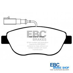 Abarth 500 2011- EBC Yellowstuff Front Brake Pads-Brake Pads-EBC Brakes-Purdue Performance