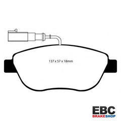 Abarth 500 Esseesse EBC Greenstuff Front Brake Pads-Brake Pads-EBC Brakes-Purdue Performance