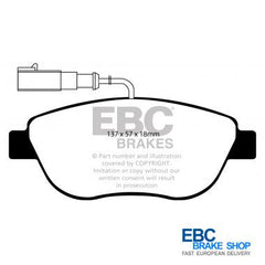 Abarth 500 Esseesse EBC Yellowstuff Front Brake Pads-Brake Pads-EBC Brakes-Purdue Performance