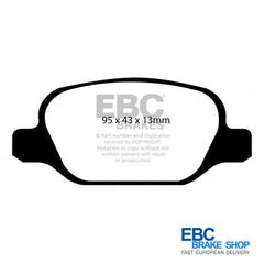 Abarth 500 Esseesse EBC Yellowstuff Rear Brake Pads-Brake Pads-EBC Brakes-Purdue Performance