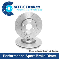 Abarth 500/595 MTEC Front Brake Discs-Brake Discs-MTEC-Dimpled & Grooved-Yes (+£14)-Standard Bosch-Purdue Performance