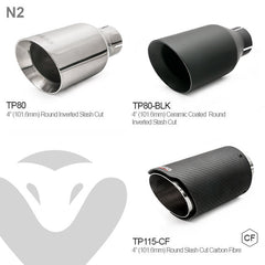 Abarth 500/595/695 Cobra Sport Venom Rear Axle Back Performance Exhaust-Exhausts-Cobra Sport-TP80-BLK (Ceramic Coated)-Purdue Performance