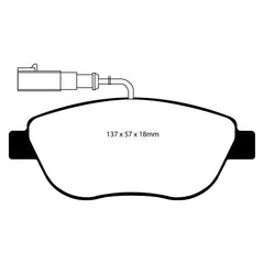 Abarth 500/595/695 YellowStuff EBC Brakes Front Brake Pads-Brake Pads-EBC Brakes-Purdue Performance