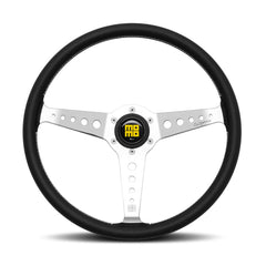 Momo California Heritage Steering Wheel - Polished Spokes/Black Leather Ø360mm-Steering Wheels-Momo-Purdue Performance