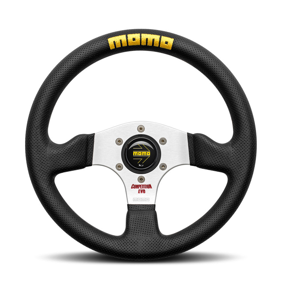 Momo Competition Evo Steering Wheel - Black Leather 320mm Diameter-Steering Wheels-Momo-Purdue Performance