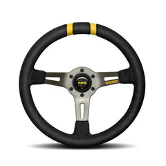 Momo Drifting Steering Wheel - Black Suede/Yellow 330mm Diameter-Steering Wheels-Momo-Purdue Performance