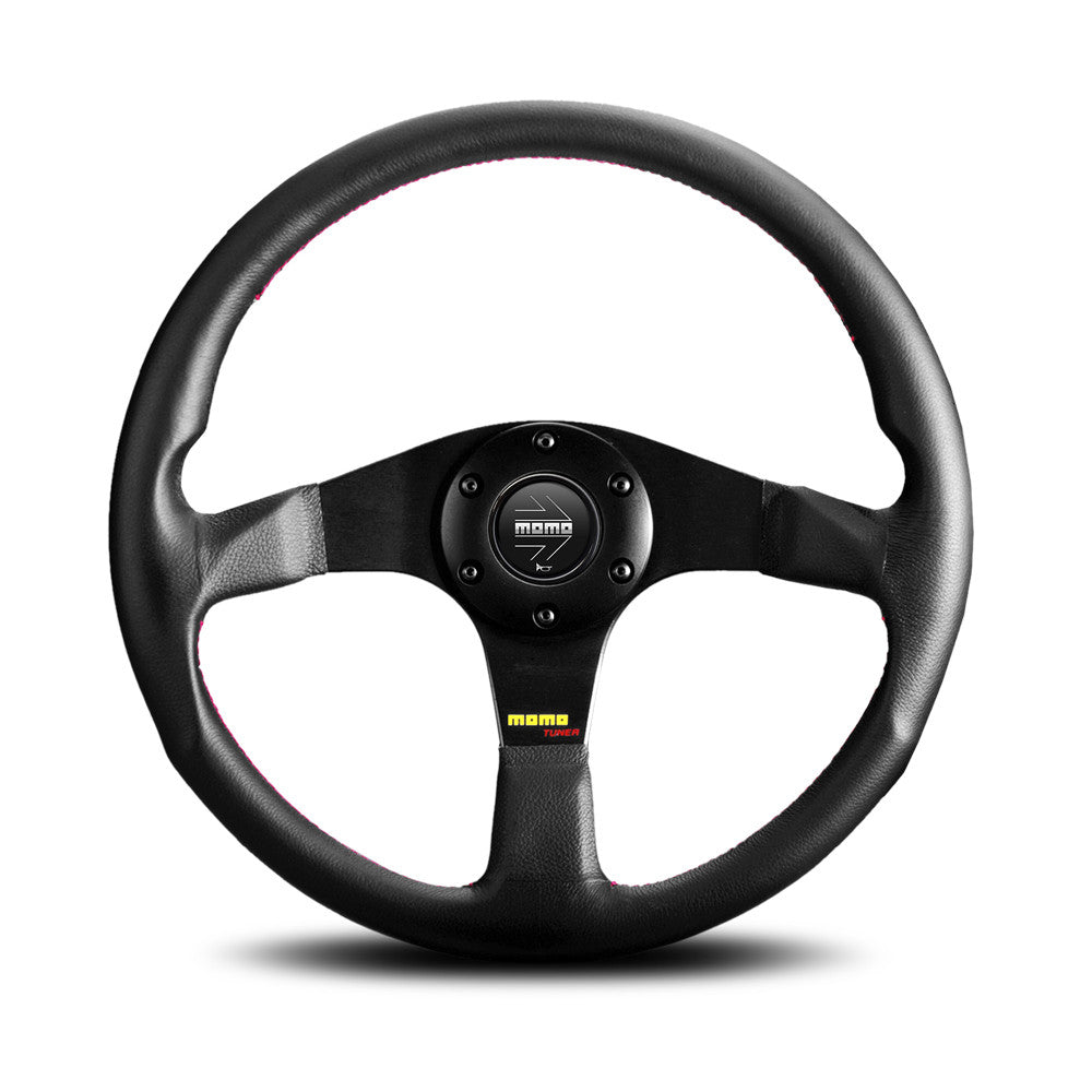 Momo Tuner Steering Wheel - Black Leather 350mm Diameter-Steering Wheels-Momo-Purdue Performance