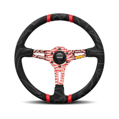 Momo Ultra Steering Wheel - Black Alcantara/Red Insert 350mm Diameter-Steering Wheels-Momo-Purdue Performance