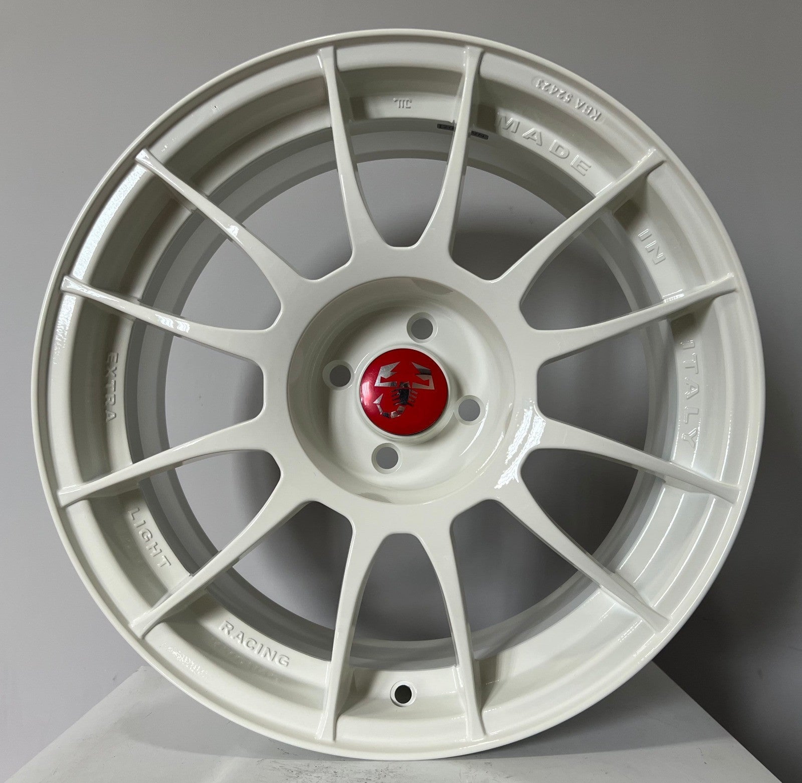 Set of 4 Lightweight Racing Style Alloy wheels for Abarth 500 595 SS Esseesse-4 x 98-Purdue Performance-White-Purdue Performance