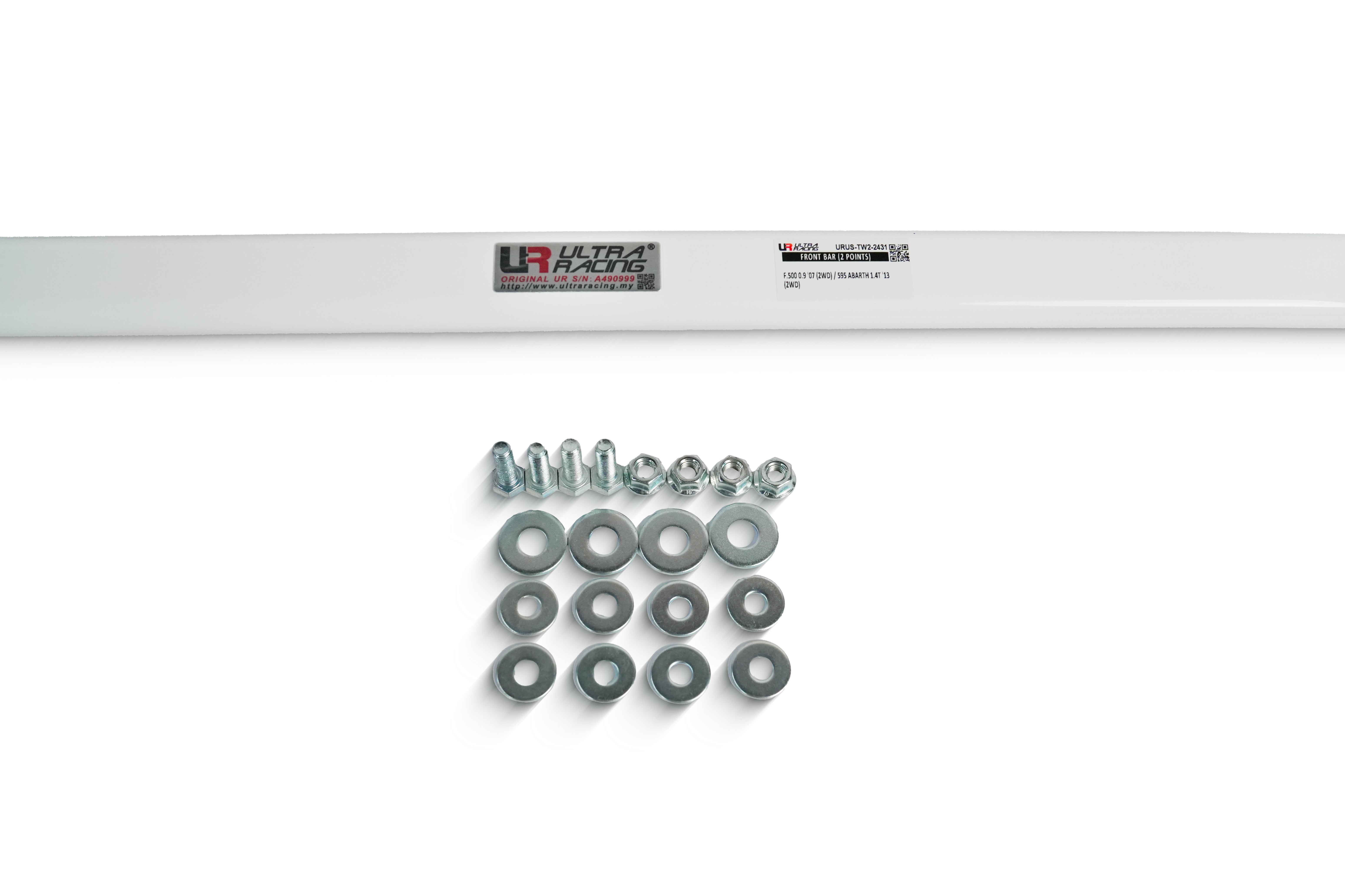 Abarth/Fiat 500 Ultra Racing Front Strut Brace-Vehicle Braces-Ultra Racing-Purdue Performance