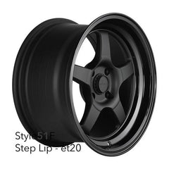 7Twenty Style 51 F- Lip 15x8 ET20 4x100 Black on Black-4 x 100-7Twenty-[By Purdue Performance]