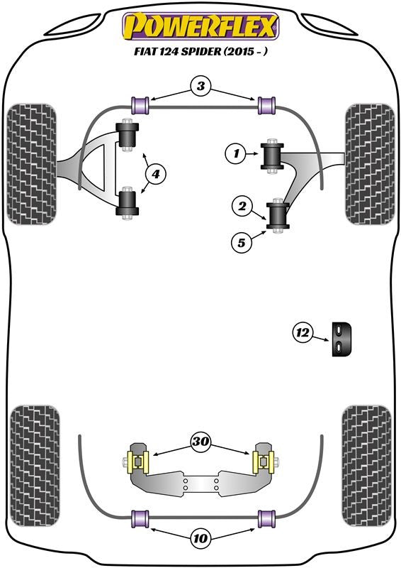 Abarth 124 Spider Powerflex Front Lower Arm Front Bush Fast Road/Black Series-Powerflex-Powerflex-[By Purdue Performance]