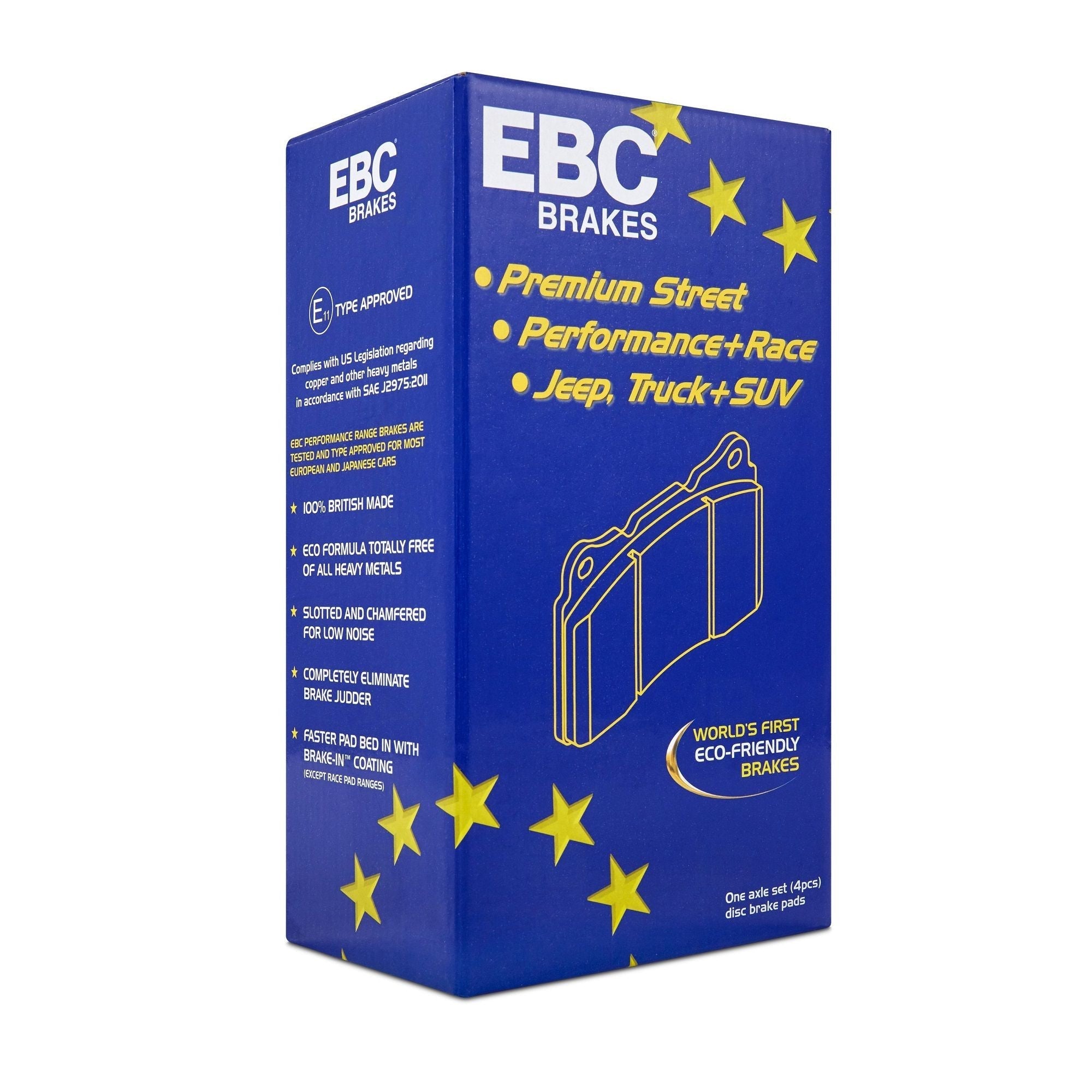 EBC Yellowstuff Ultimate Front Brake Pads – For Fiat 500 Abarth, Low Dust, High Heat, UK Made