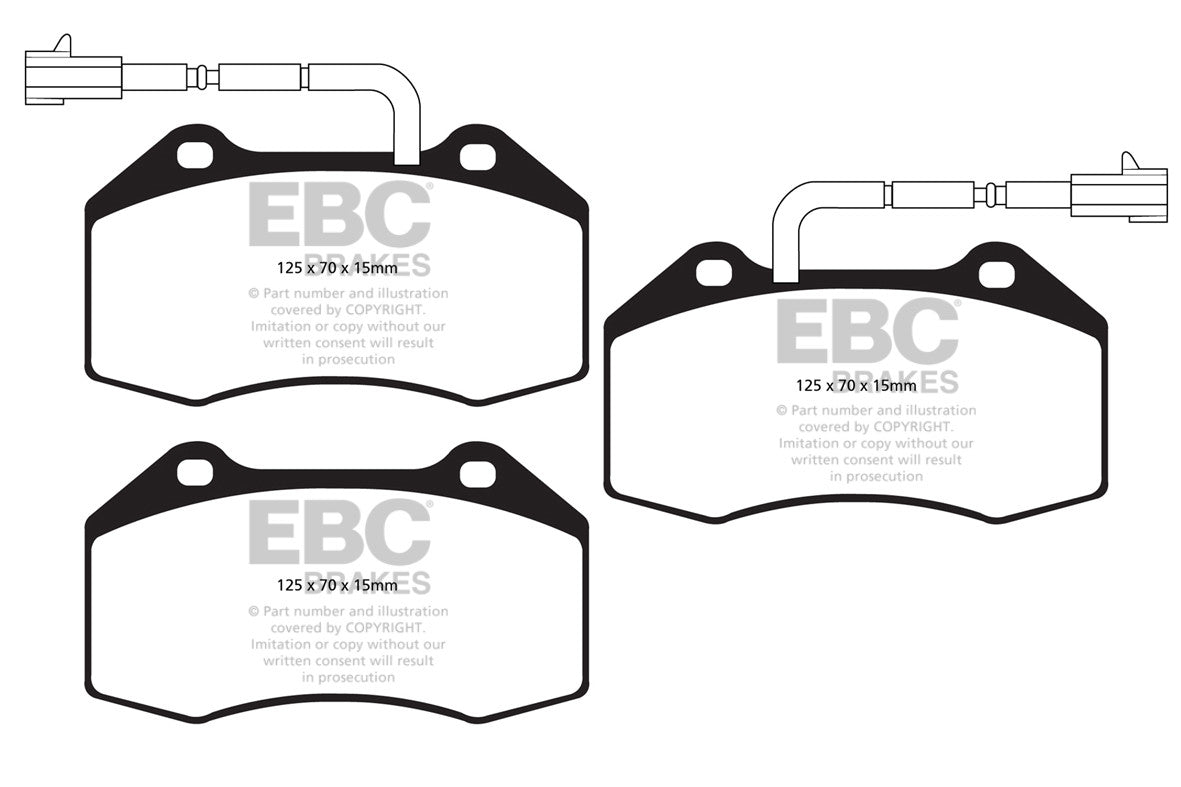 Abarth 595/695 (Brembo Calipers) EBC Greenstuff Front Brake Pads-Brake Pads-EBC Brakes-[By Purdue Performance]