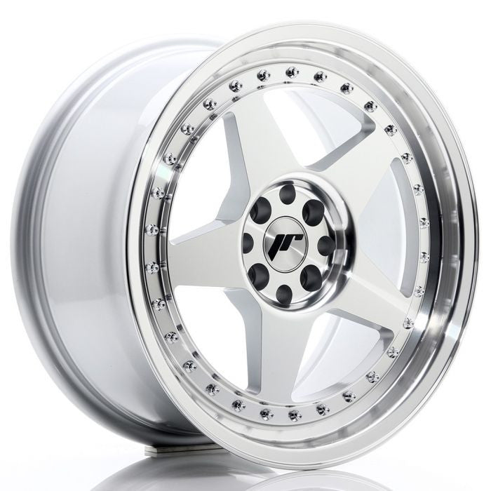 Japan Racing - JR Wheels JR6 17x8 ET35 4x108 Machined Silver-4 x 108-JR Wheels-[By Purdue Performance]