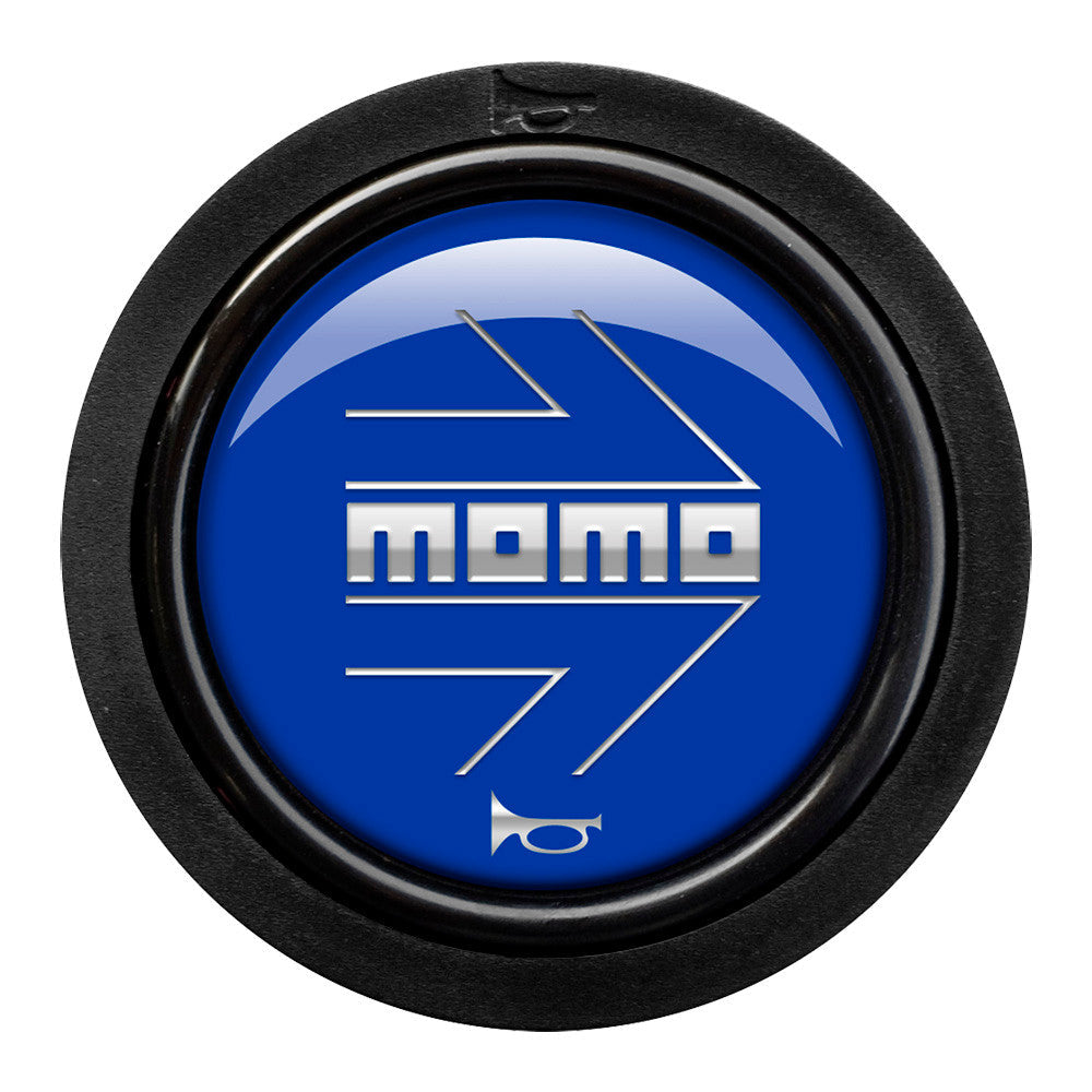 Momo 2 Contact Horn Button - Momo Arrow Gloss Blue/Silver-Horn Buttons-Momo-[By Purdue Performance]