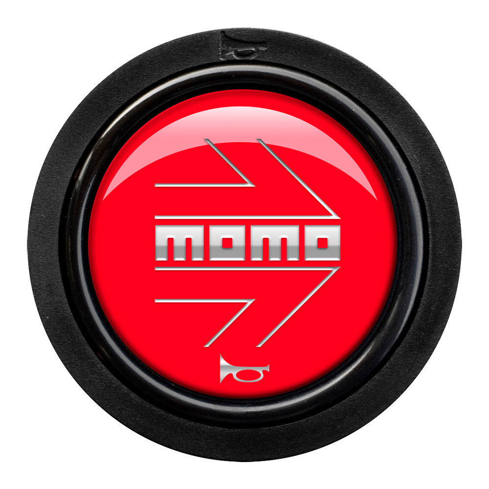 Momo 2 Contact Horn Button - Momo Arrow Gloss Red/Silver-Horn Buttons-Momo-[By Purdue Performance]