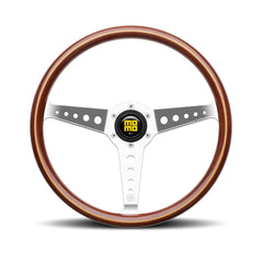 Momo California Heritage Steering Wheel - Polished Spokes/Wood 360mm Diameter-Steering Wheels-Momo-[By Purdue Performance]