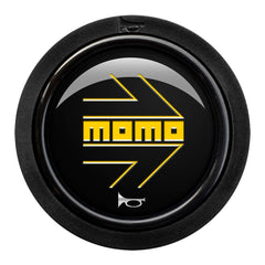 Momo Standard 2 Contact Horn Button - Momo Arrow Gloss Black/Yellow-Horn Buttons-Momo-[By Purdue Performance]