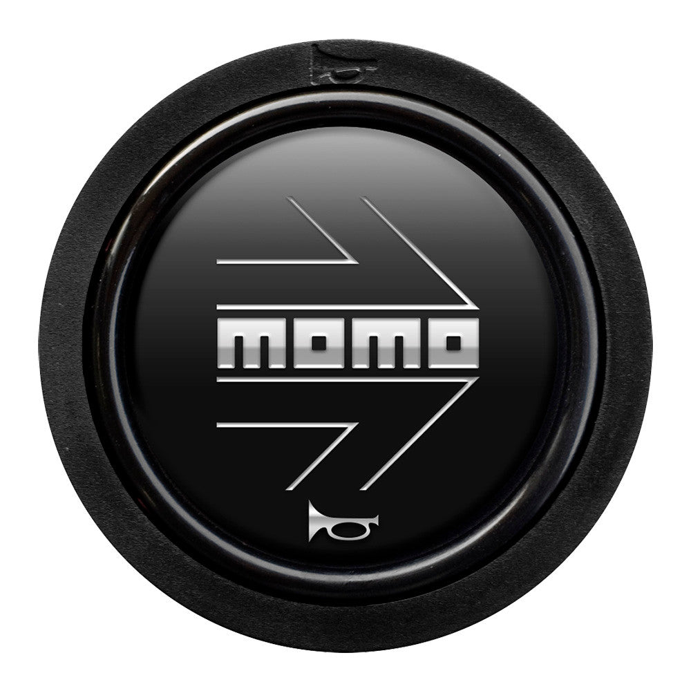 Momo Standard 2 Contact Horn Button - Momo Arrow Matt Black/Silver-Horn Buttons-Momo-[By Purdue Performance]