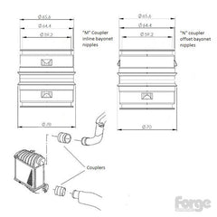 Seat Leon Forge Motorsport Replacement Alloy Intercooler Couplers-Intercoolers-Forge Motorsport-[By Purdue Performance]