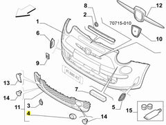Genuine Abarth Front Fog Lamp Surround - 500 Abarth (Turismo & Competizione)